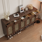 Brown Solid Wood Shoe Storage Cabinet