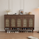 Brown Solid Wood Shoe Storage Cabinet