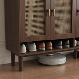 Brown Solid Wood Shoe Storage Cabinet