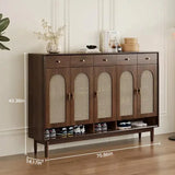 Brown Solid Wood Shoe Storage Cabinet