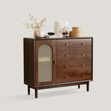 Modern Rattan Storage Cabinet Dresser