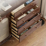 Modern Rattan Storage Cabinet Dresser