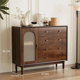 Modern Rattan Storage Cabinet Dresser