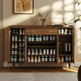 Modern Rattan Shoe Storage with Cabinet Entryway