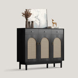 Freestanding Rattan Shoe Cabinet for Storage