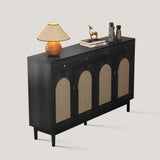 Freestanding Rattan Shoe Cabinet for Storage