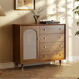 Modern Rattan Storage Sideboard Buffet Cabinet