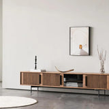 Modern Sleek Curved TV Stand with Waveform Panel