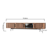 Modern Sleek Curved TV Stand with Waveform Panel