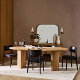 Modern Wood Oval Pedestal Dining Table