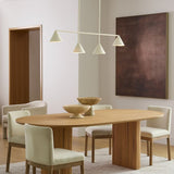 Modern Wood Oval Pedestal Dining Table