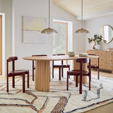 Modern Wood Oval Pedestal Dining Table