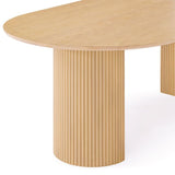 Modern Wood Oval Pedestal Dining Table