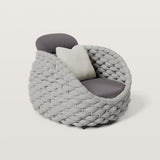 Modern Outdoor Chair Woven Textilene Rope Armchair