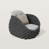 Modern Outdoor Chair Woven Textilene Rope Armchair