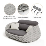 Modern Woven Textilene Rope Outdoor Sofa