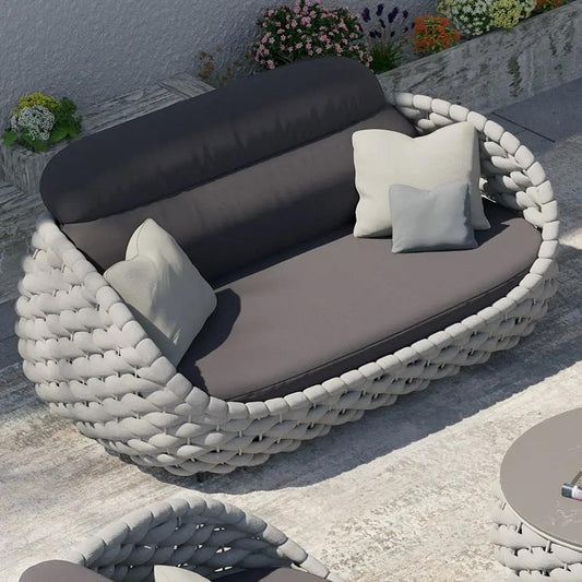 Modern Woven Textilene Rope Outdoor Sofa