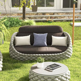 Modern Woven Textilene Rope Outdoor Sofa