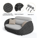 Modern Woven Textilene Rope Outdoor Sofa