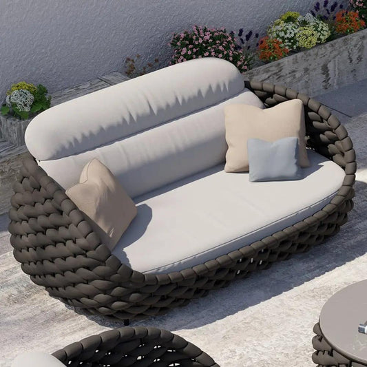 Modern Woven Textilene Rope Outdoor Sofa