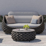 Modern Woven Textilene Rope Outdoor Sofa