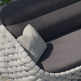 Modern Woven Textilene Rope Outdoor Sofa