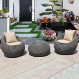 Woven Outdoor Rattan Armchair Patio Accent Chair