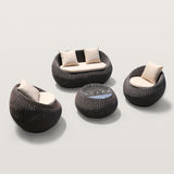 Woven Outdoor Rattan Armchair Patio Accent Chair