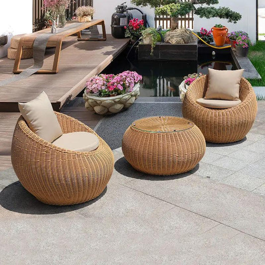 Woven Outdoor Rattan Armchair Patio Accent Chair