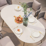 Modern Dining Table Outdoor 6 Person Oval Patio Furniture