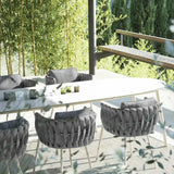 Modern Dining Table Outdoor 6 Person Oval Patio Furniture