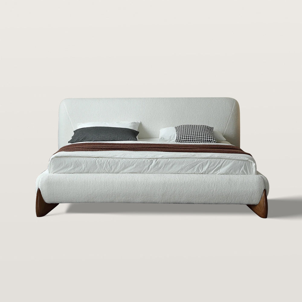 Modern Platform Bed Upholstered Long Bench