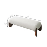 Modern Boucle Bedroom Bench Upholstered Long Bench