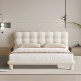 King Bed Frame Platform Bed with Upholstered Headboard