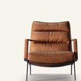 Mid-Century Brown Accent Lounge Chair Single Armchair