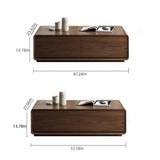 Rectangular Wood Walnut Coffee Table with Storage