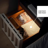 Modern Nightstand Wood Bedside Table with Lights