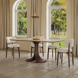 Walnut Colored Veneer Matte Rock Dining Table