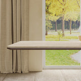 Walnut Colored Veneer Matte Rock Dining Table