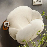 Rotating Single Lambskin Sofa Chair with Metal Base