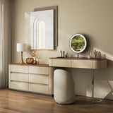Adjustable Makeup Vanity Integrated with Bucket Cabinet