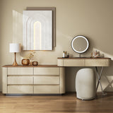 Adjustable Makeup Vanity Integrated with Bucket Cabinet