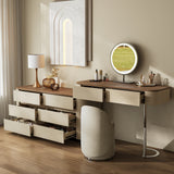 Adjustable Makeup Vanity Integrated with Bucket Cabinet