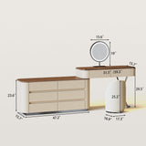 Adjustable Makeup Vanity Integrated with Bucket Cabinet