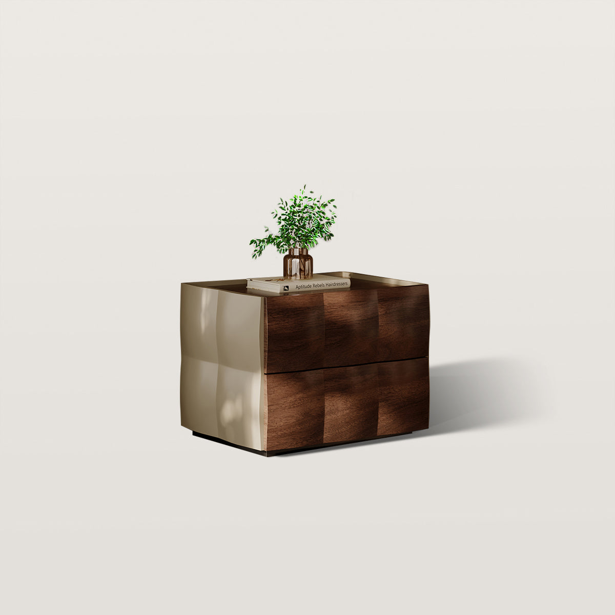 Bedroom Nightstands with Wavy Drawer Door