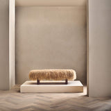Modern Luxury Sheepskin Covered Bench