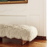 Modern Luxury Sheepskin Covered Bench