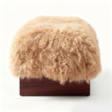 Modern Luxury Sheepskin Covered Bench
