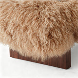 Modern Luxury Sheepskin Covered Bench