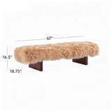 Modern Luxury Sheepskin Covered Bench